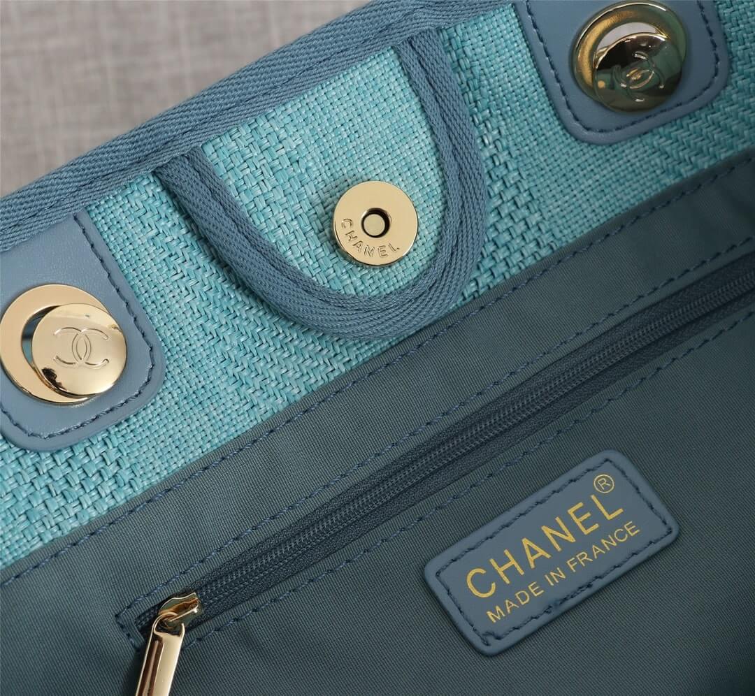 Chanel Deauville Tote 38 Denim Canvas Shoulder HandBag - Image 21