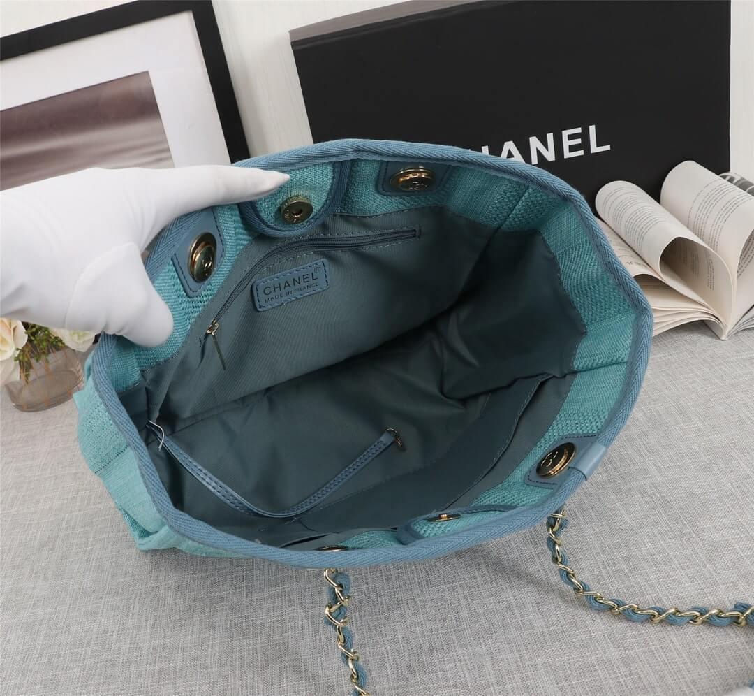 Chanel Deauville Tote 38 Denim Canvas Shoulder HandBag - Image 20