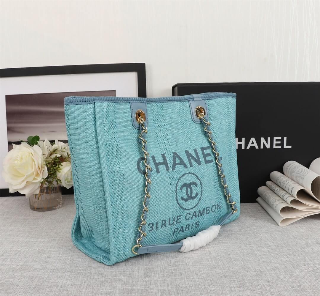 Chanel Deauville Tote 38 Denim Canvas Shoulder HandBag - Image 22