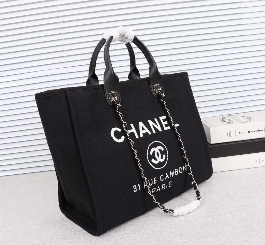 Chanel Deauville Tote 39cm Denim Canvas Shoulder HandbBag - Image 131