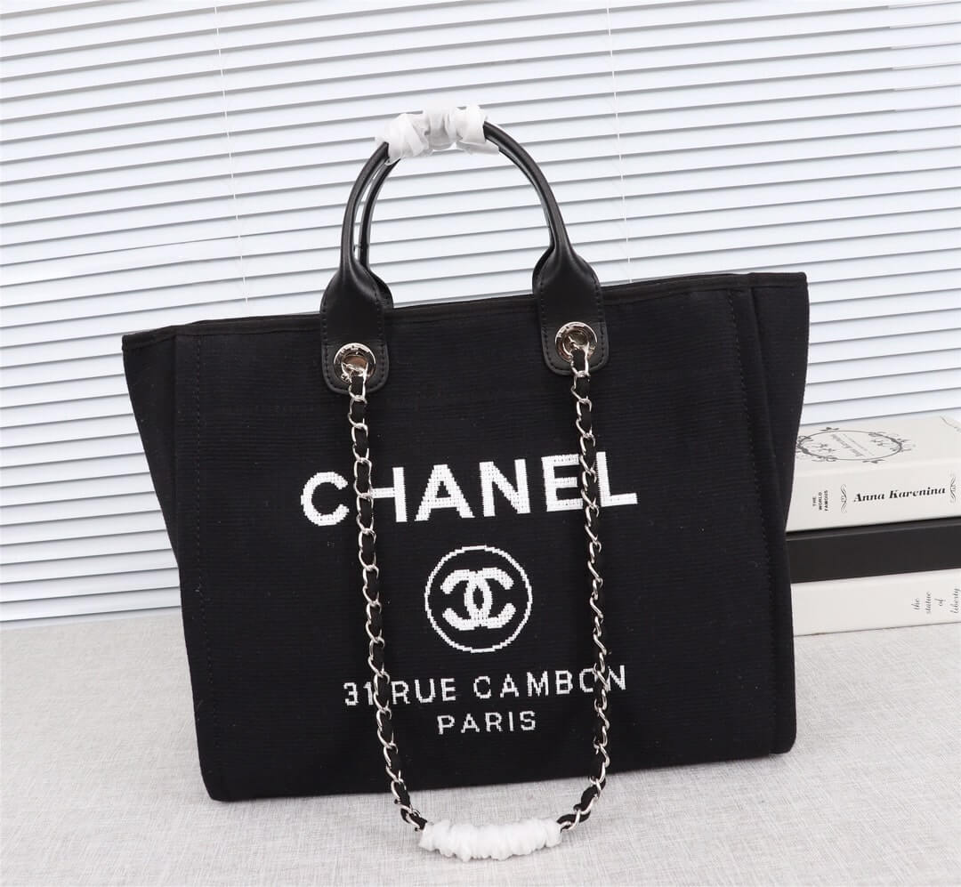 Chanel Deauville Tote 39cm Denim Canvas Shoulder HandbBag - Image 126