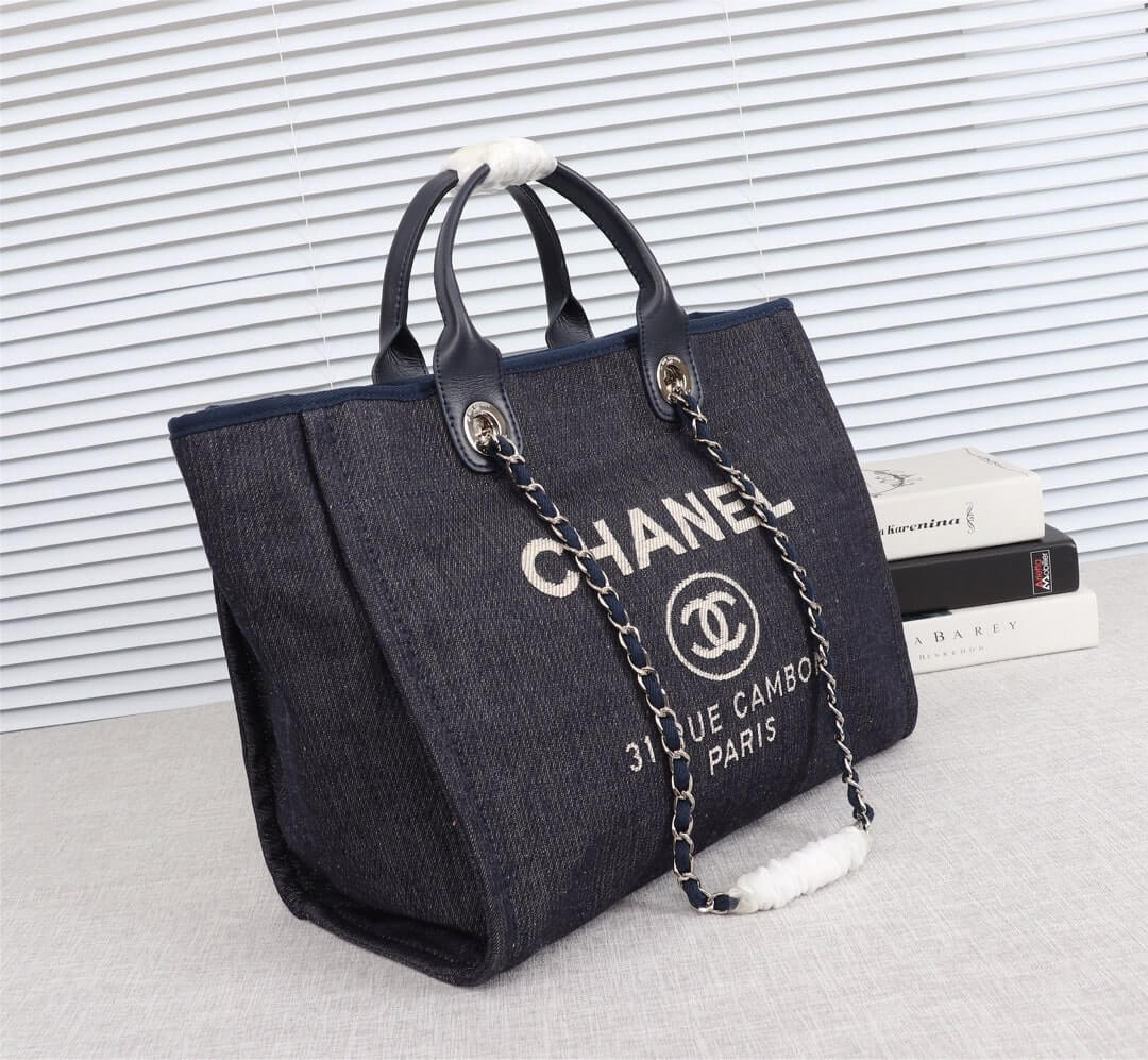 Chanel Deauville Tote 39cm Denim Canvas Shoulder HandbBag - Image 123