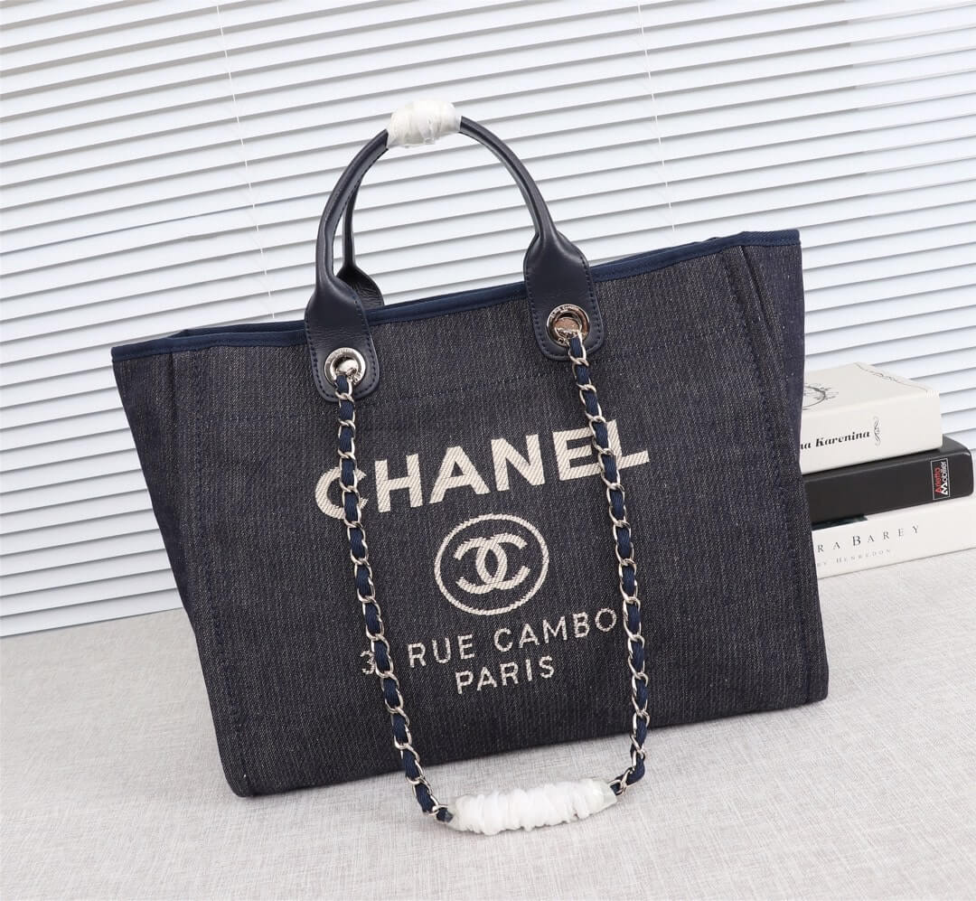 Chanel Deauville Tote 39cm Denim Canvas Shoulder HandbBag - Image 117