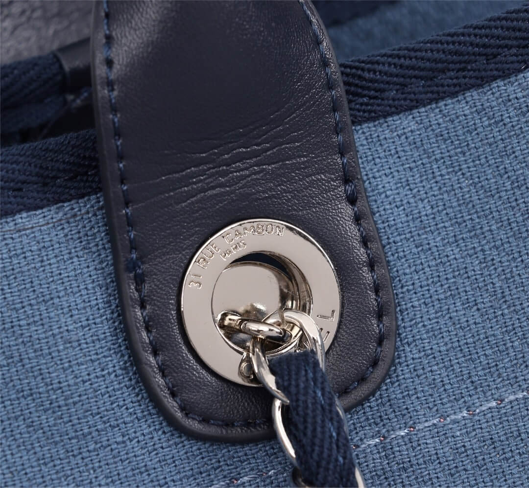 Chanel Deauville Tote 39cm Denim Canvas Shoulder HandbBag - Image 112