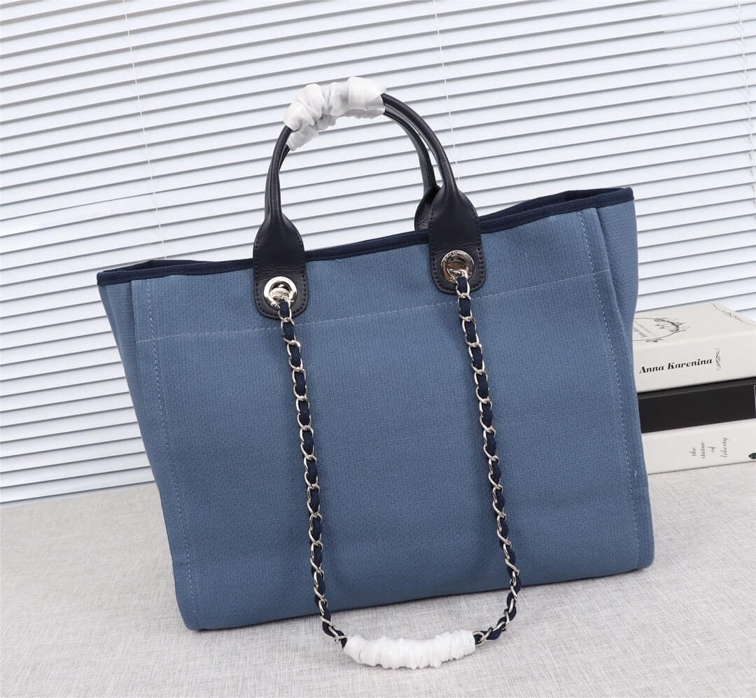 Chanel Deauville Tote 39cm Denim Canvas Shoulder HandbBag - Image 109
