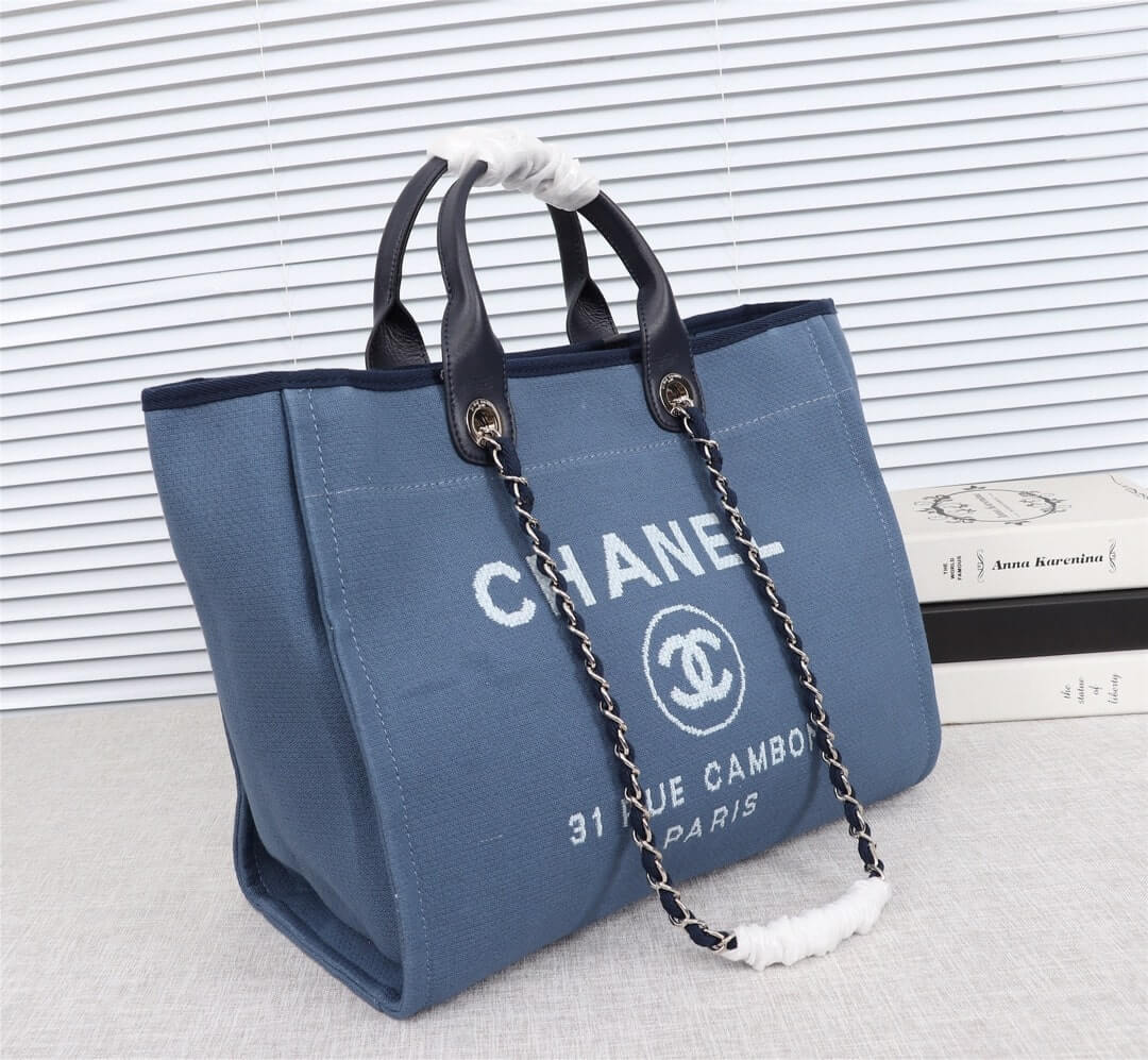 Chanel Deauville Tote 39cm Denim Canvas Shoulder HandbBag - Image 114