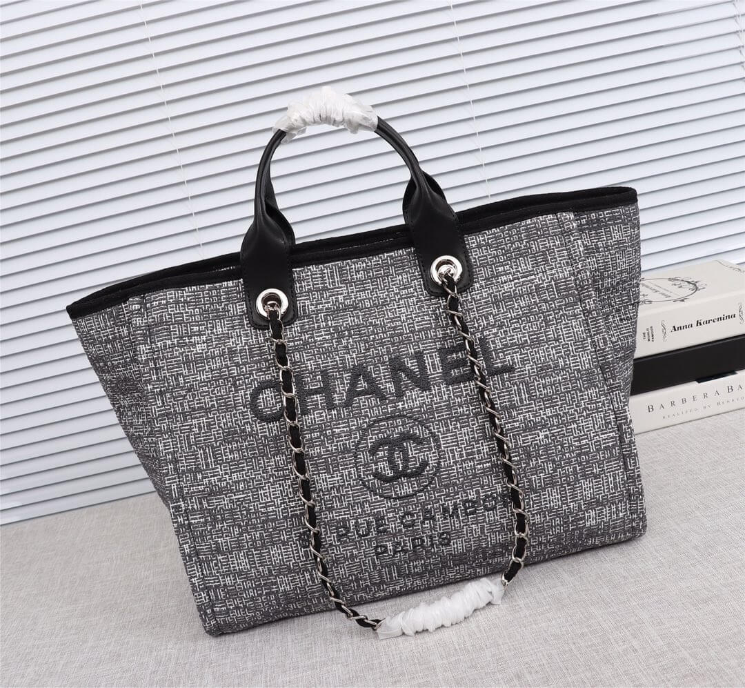 Chanel Deauville Tote 39cm Denim Canvas Shoulder HandbBag - Image 46