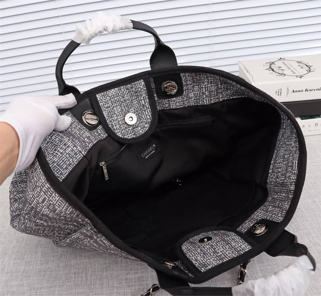 Chanel Deauville Tote 39cm Denim Canvas Shoulder HandbBag - Image 48