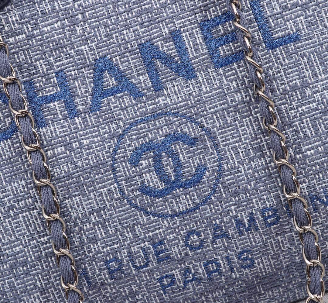 Chanel Deauville Tote 39cm Denim Canvas Shoulder HandbBag - Image 86