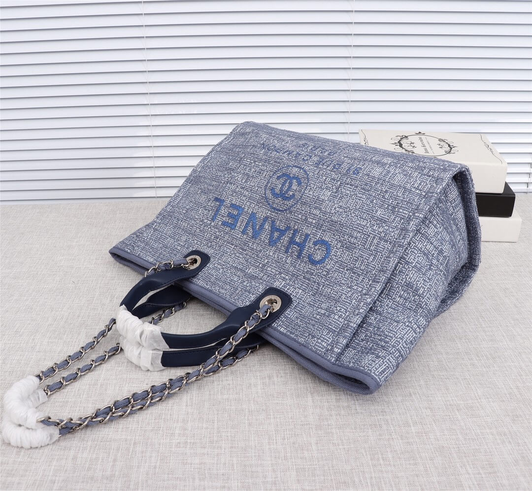 Chanel Deauville Tote 39cm Denim Canvas Shoulder HandbBag - Image 89