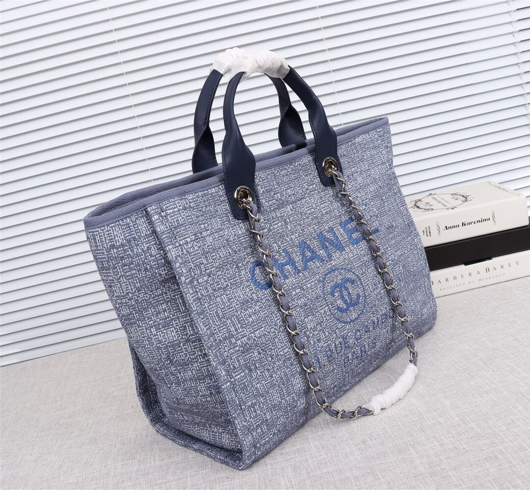 Chanel Deauville Tote 39cm Denim Canvas Shoulder HandbBag - Image 87