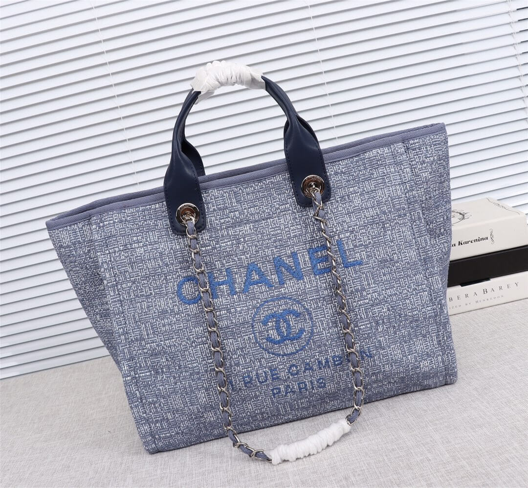 Chanel Deauville Tote 39cm Denim Canvas Shoulder HandbBag - Image 81