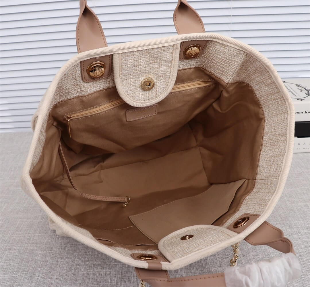 Chanel Deauville Tote 39cm Denim Canvas Shoulder HandbBag - Image 3