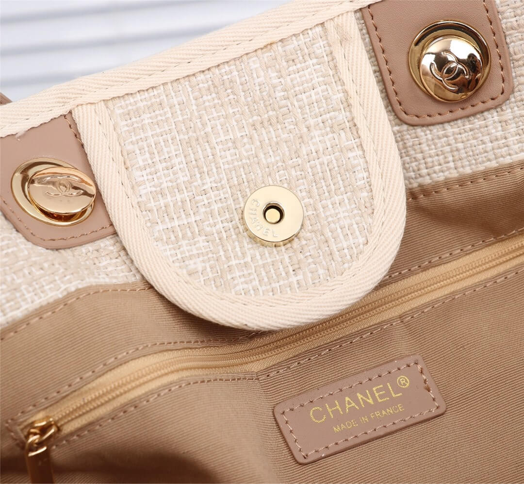 Chanel Deauville Tote 39cm Denim Canvas Shoulder HandbBag - Image 4