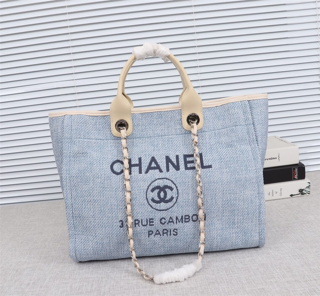 Chanel Deauville Tote 39cm Denim Canvas Shoulder HandbBag - Image 37
