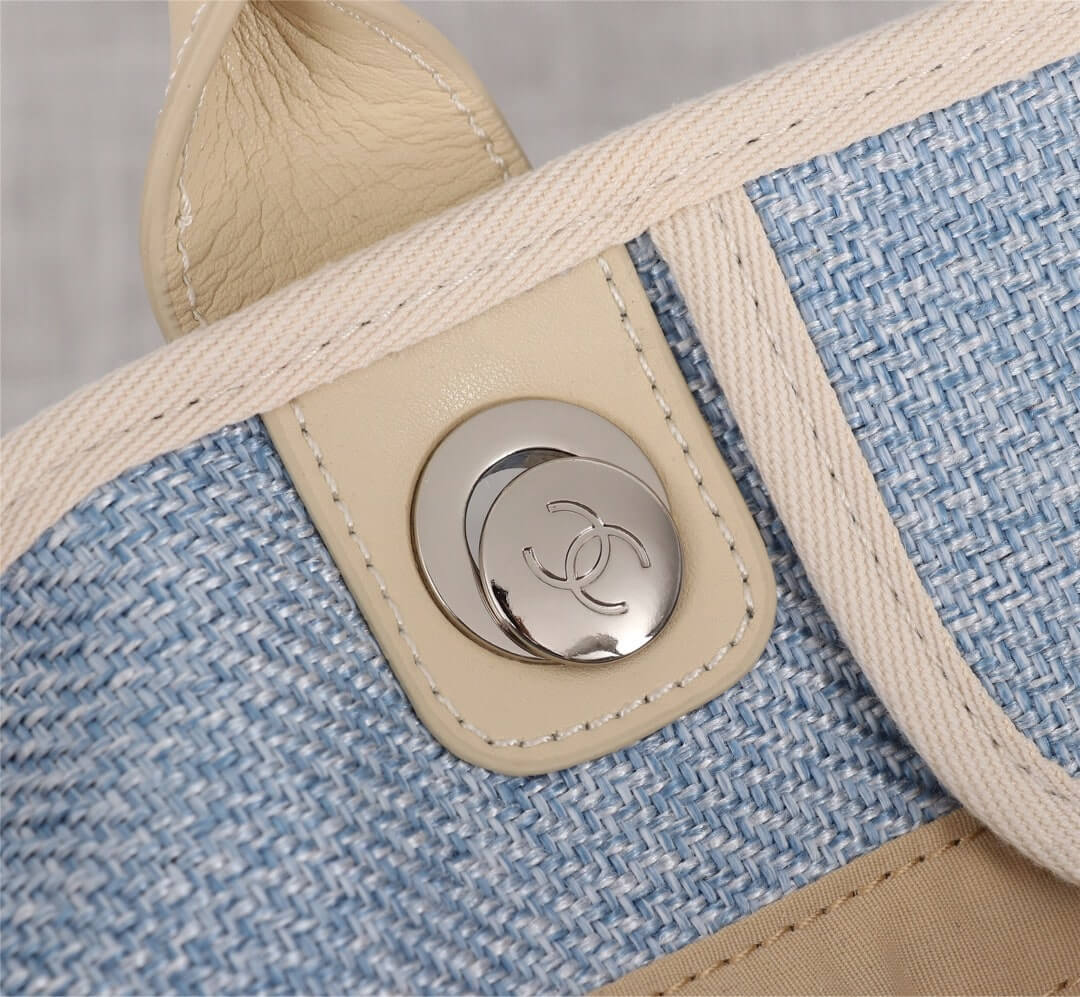 Chanel Deauville Tote 39cm Denim Canvas Shoulder HandbBag - Image 41