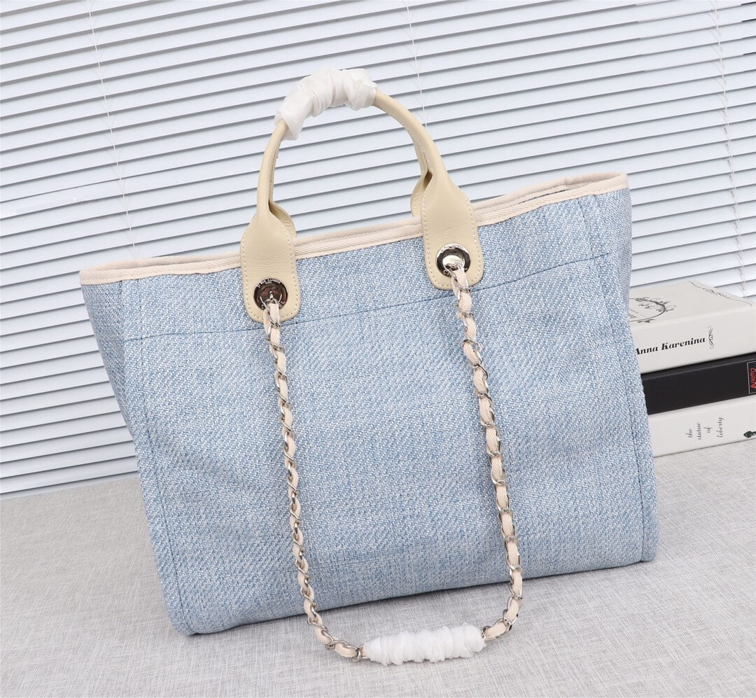 Chanel Deauville Tote 39cm Denim Canvas Shoulder HandbBag - Image 38