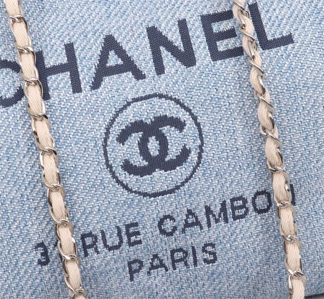 Chanel Deauville Tote 39cm Denim Canvas Shoulder HandbBag - Image 44
