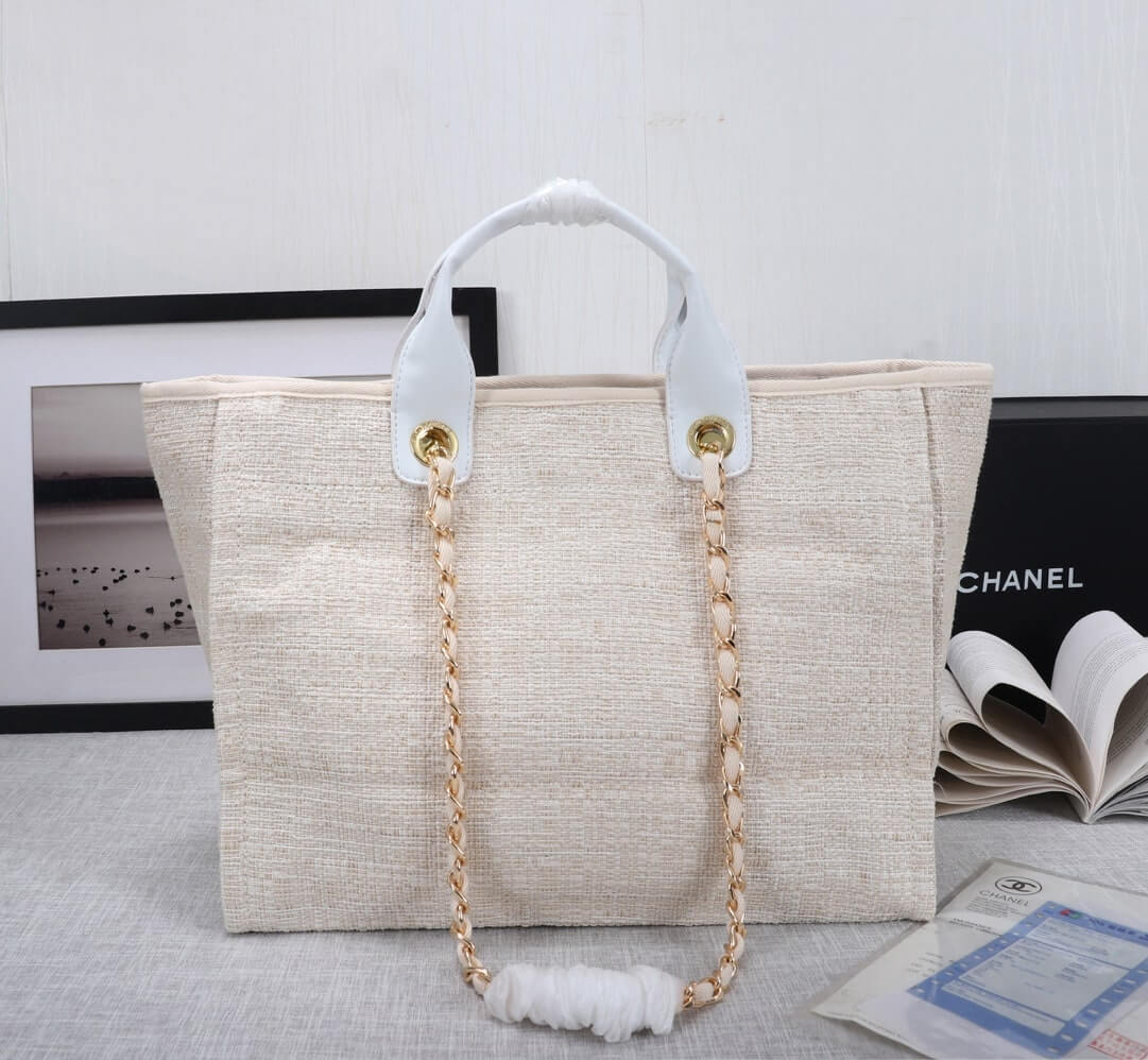 Chanel Deauville Tote 39cm Denim Canvas Shoulder HandbBag - Image 11