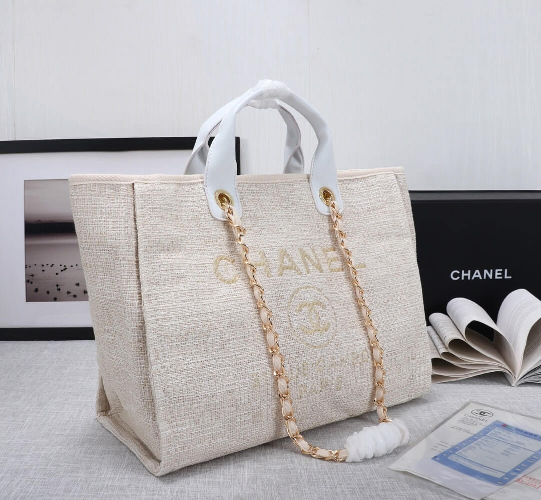 Chanel Deauville Tote 39cm Denim Canvas Shoulder HandbBag - Image 16