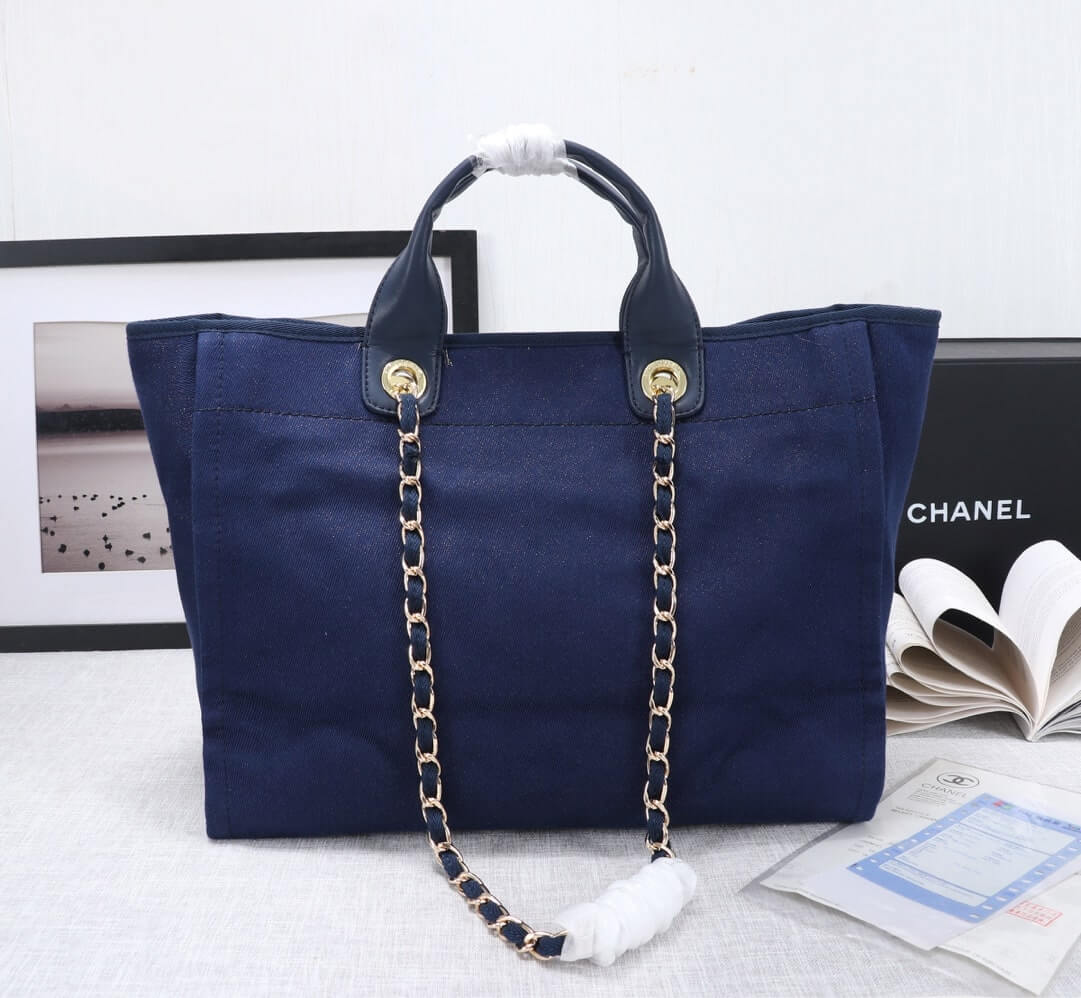 Chanel Deauville Tote 39cm Denim Canvas Shoulder HandbBag - Image 100