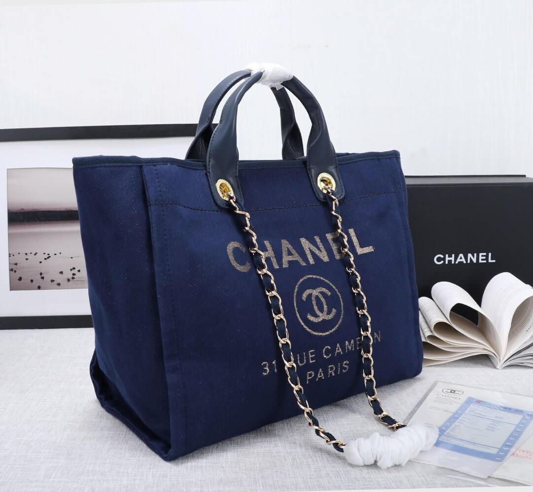 Chanel Deauville Tote 39cm Denim Canvas Shoulder HandbBag - Image 105