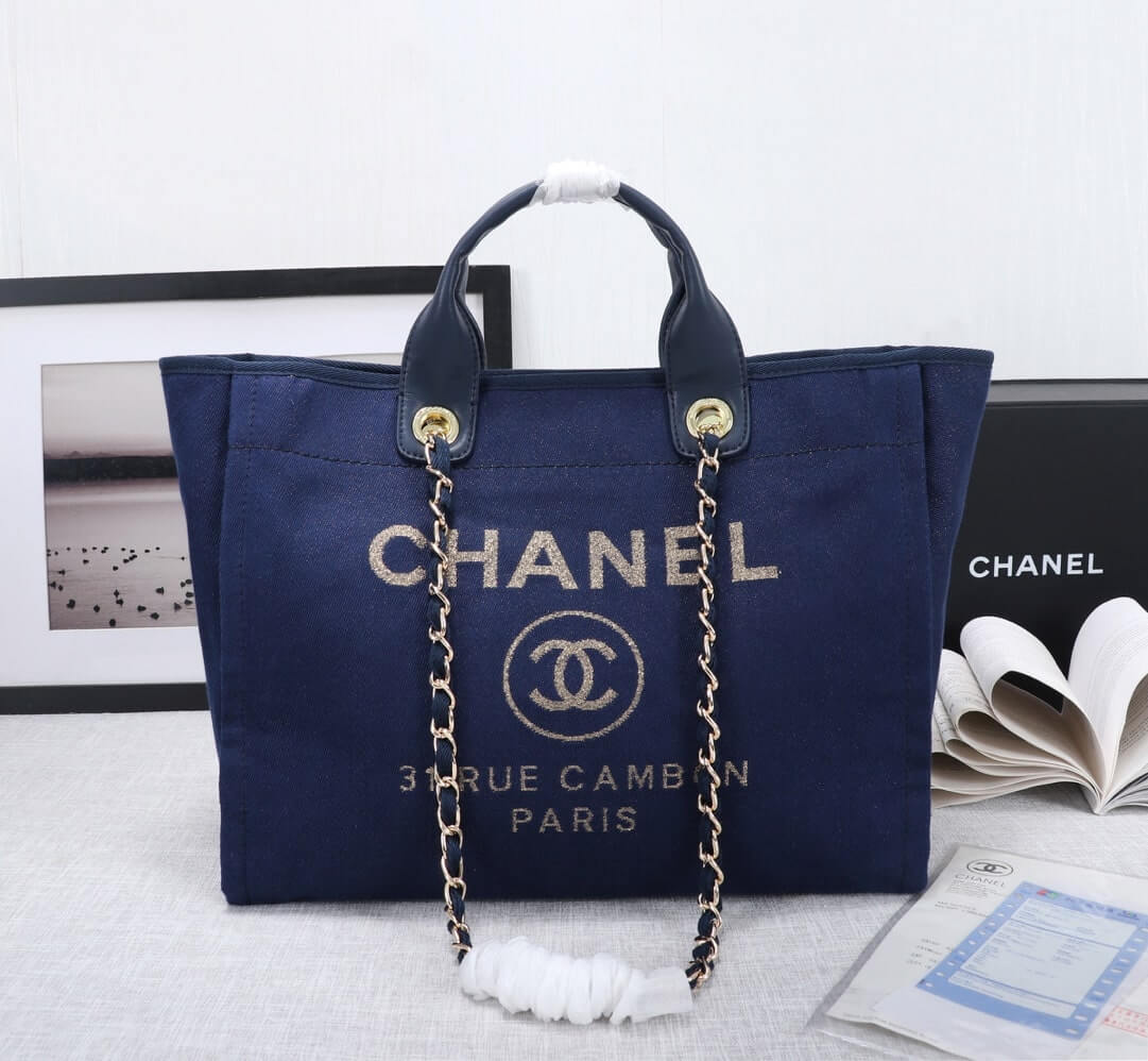 Chanel Deauville Tote 39cm Denim Canvas Shoulder HandbBag - Image 99