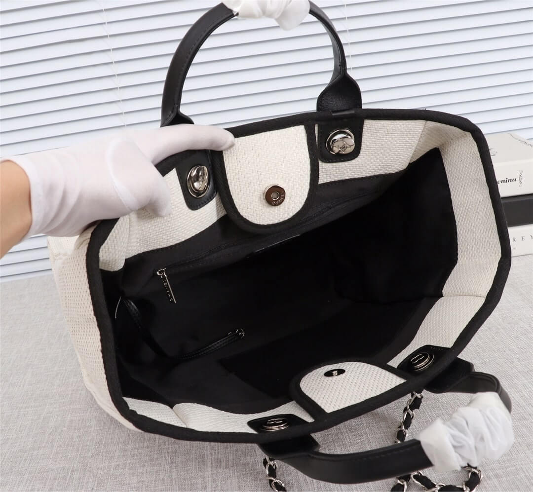 Chanel Deauville Tote 39cm Denim Canvas Shoulder HandbBag - Image 65