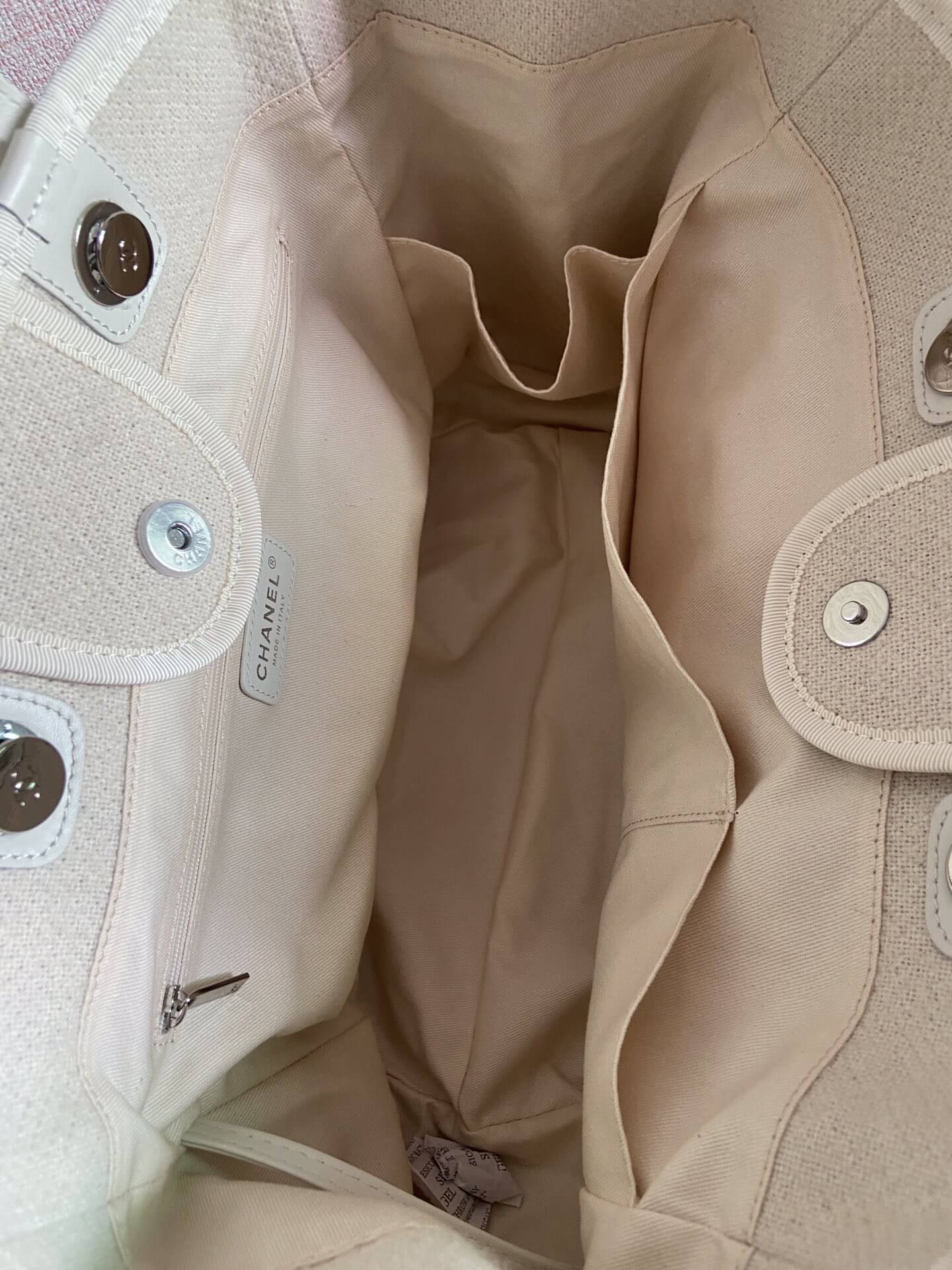 Chanel Deauville Tote 50 Denim Canvas Shoulder HandBag Velvet Blue - Velvet Green - Velvet Red - Velvet Cream White - Velvet Black - Image 30