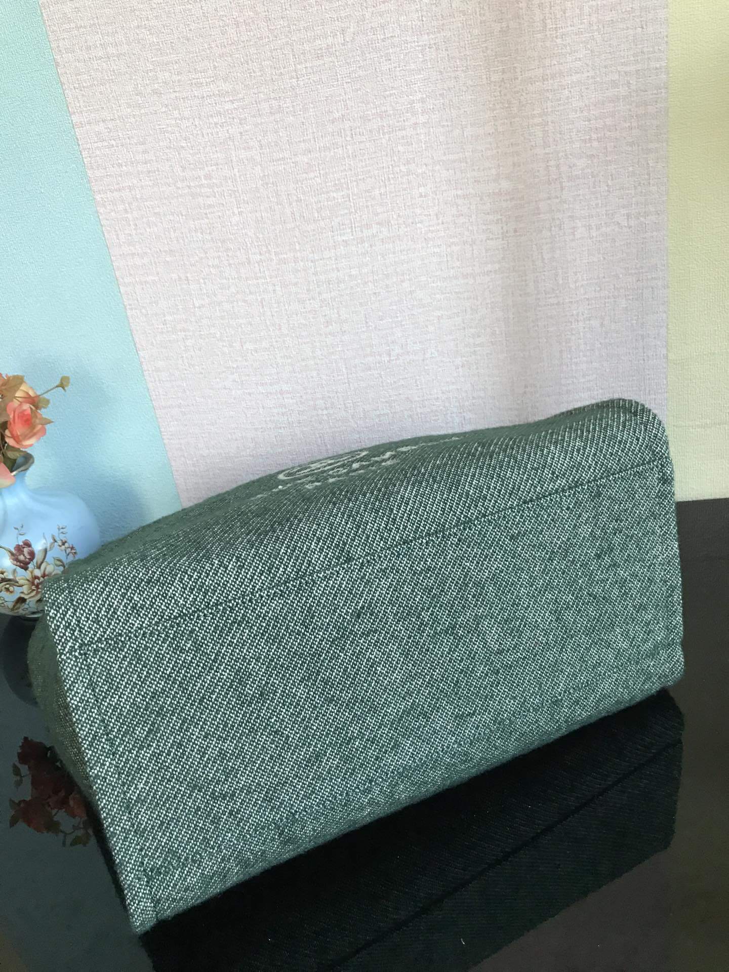 Chanel Deauville Tote 50 Denim Canvas Shoulder HandBag Velvet Blue - Velvet Green - Velvet Red - Velvet Cream White - Velvet Black - Image 18