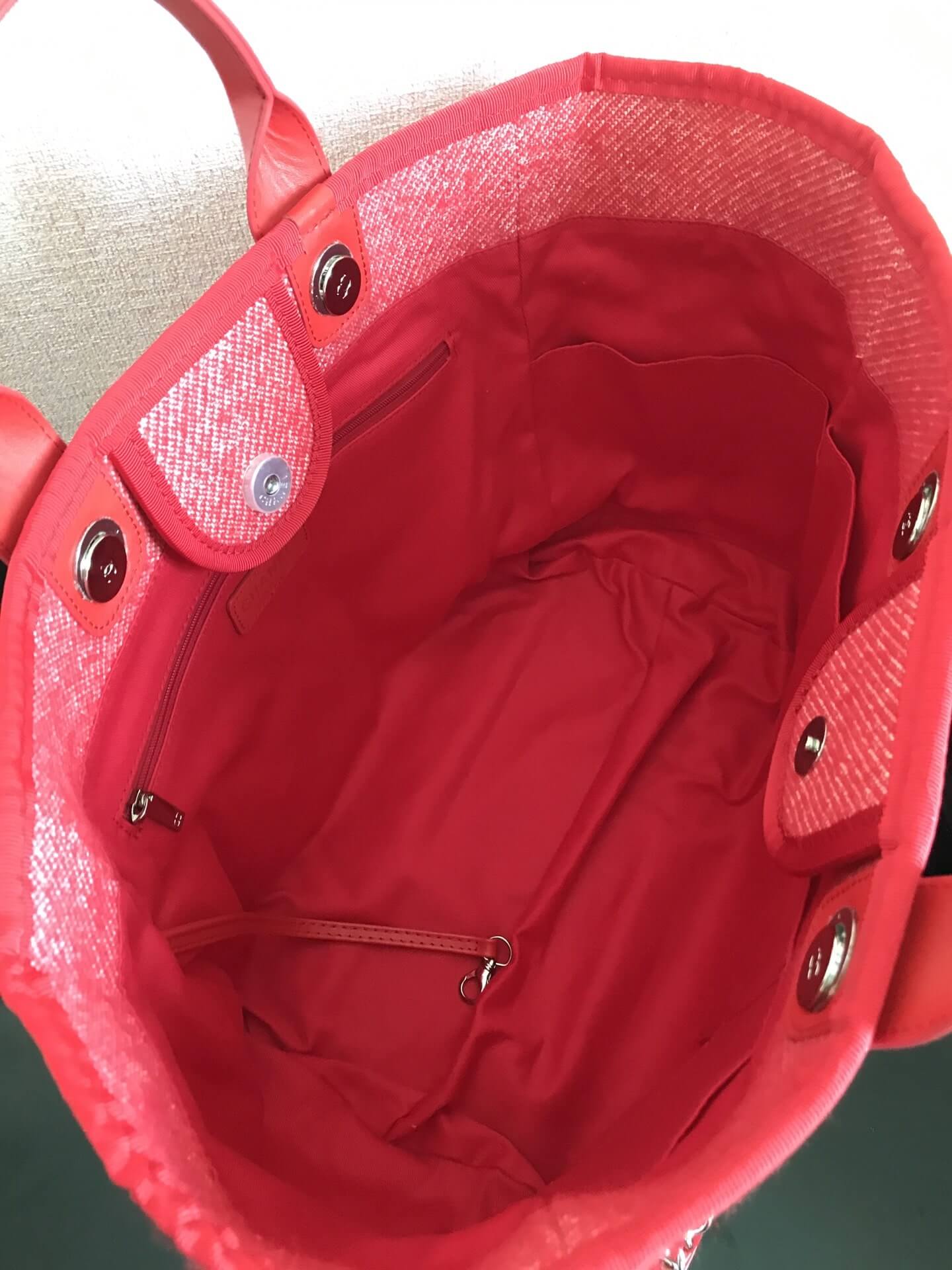 Chanel Deauville Tote 50 Denim Canvas Shoulder HandBag Velvet Blue - Velvet Green - Velvet Red - Velvet Cream White - Velvet Black - Image 21