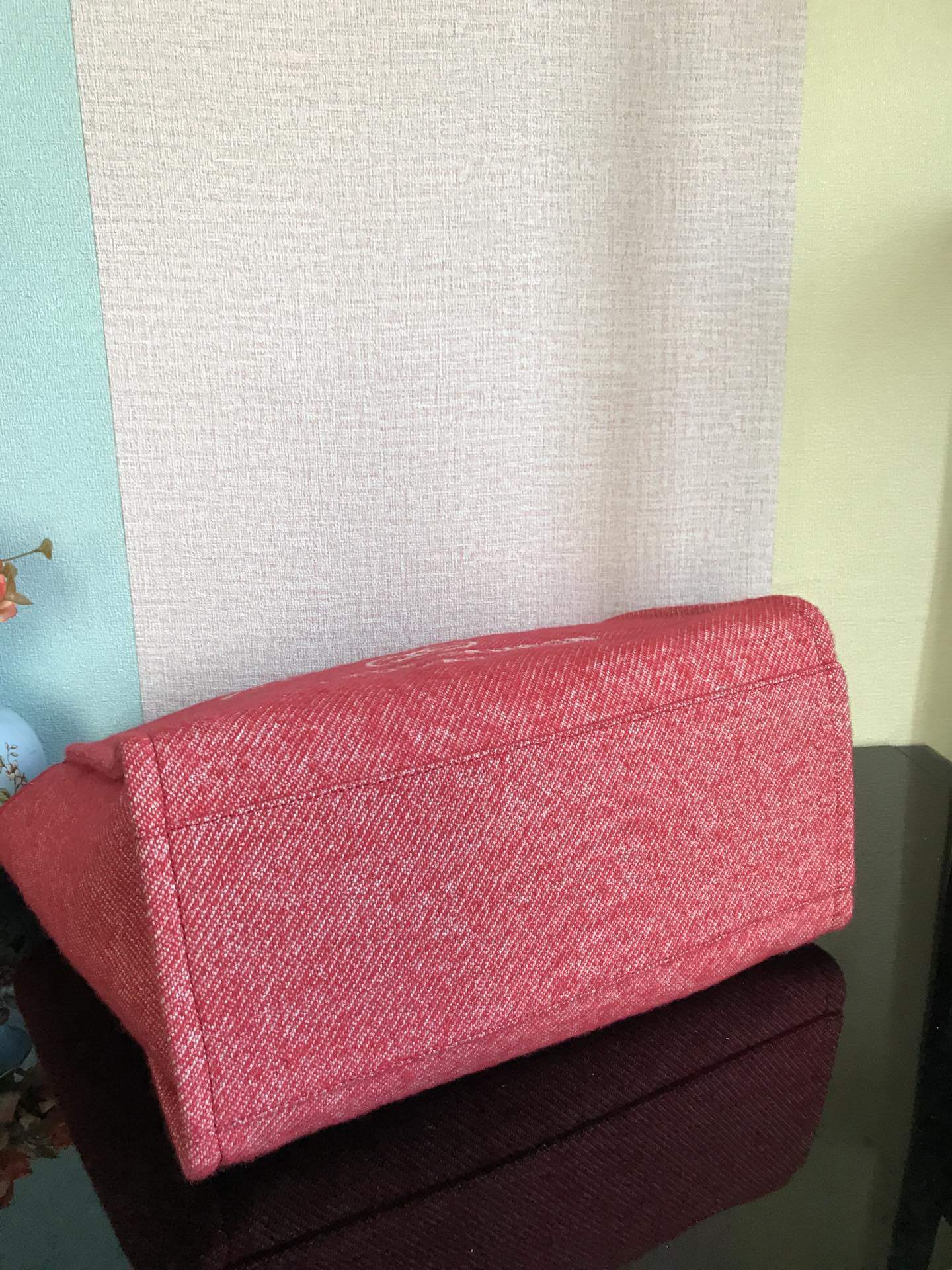 Chanel Deauville Tote 50 Denim Canvas Shoulder HandBag Velvet Blue - Velvet Green - Velvet Red - Velvet Cream White - Velvet Black - Image 27