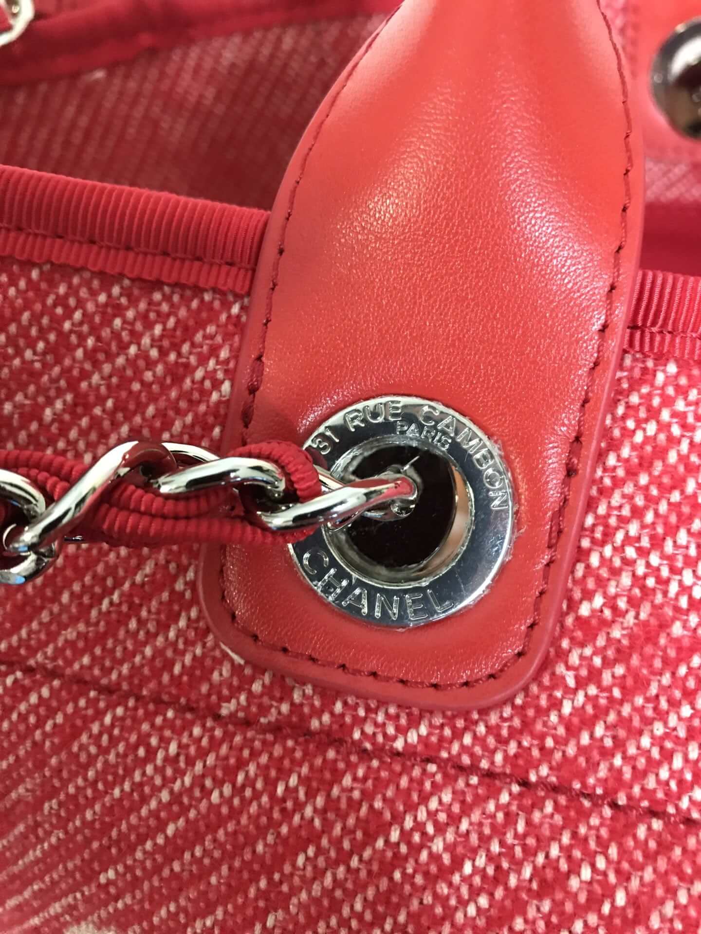 Chanel Deauville Tote 50 Denim Canvas Shoulder HandBag Velvet Blue - Velvet Green - Velvet Red - Velvet Cream White - Velvet Black - Image 24