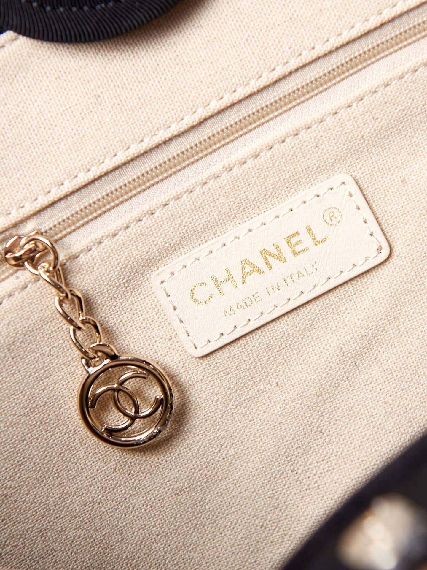 Chanel Deauville Tote Canvas Small Shoulder HandBag - Image 93