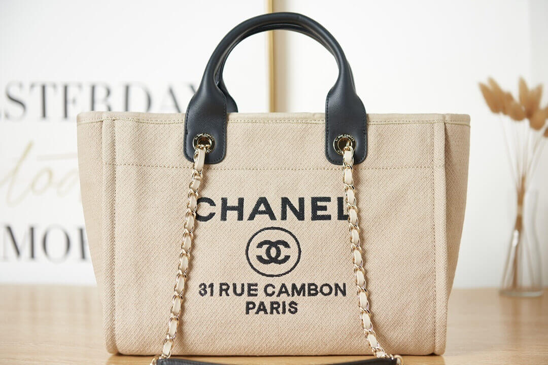 Chanel Deauville Tote Canvas Small Shoulder HandBag - Image 87