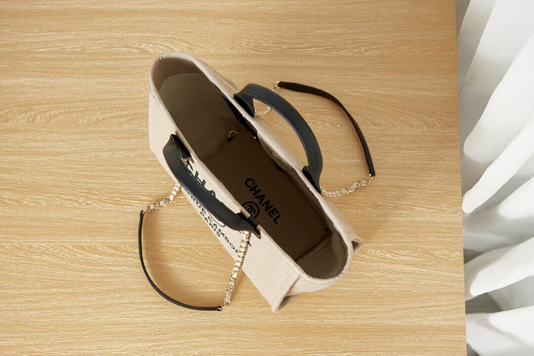 Chanel Deauville Tote Canvas Small Shoulder HandBag - Image 82