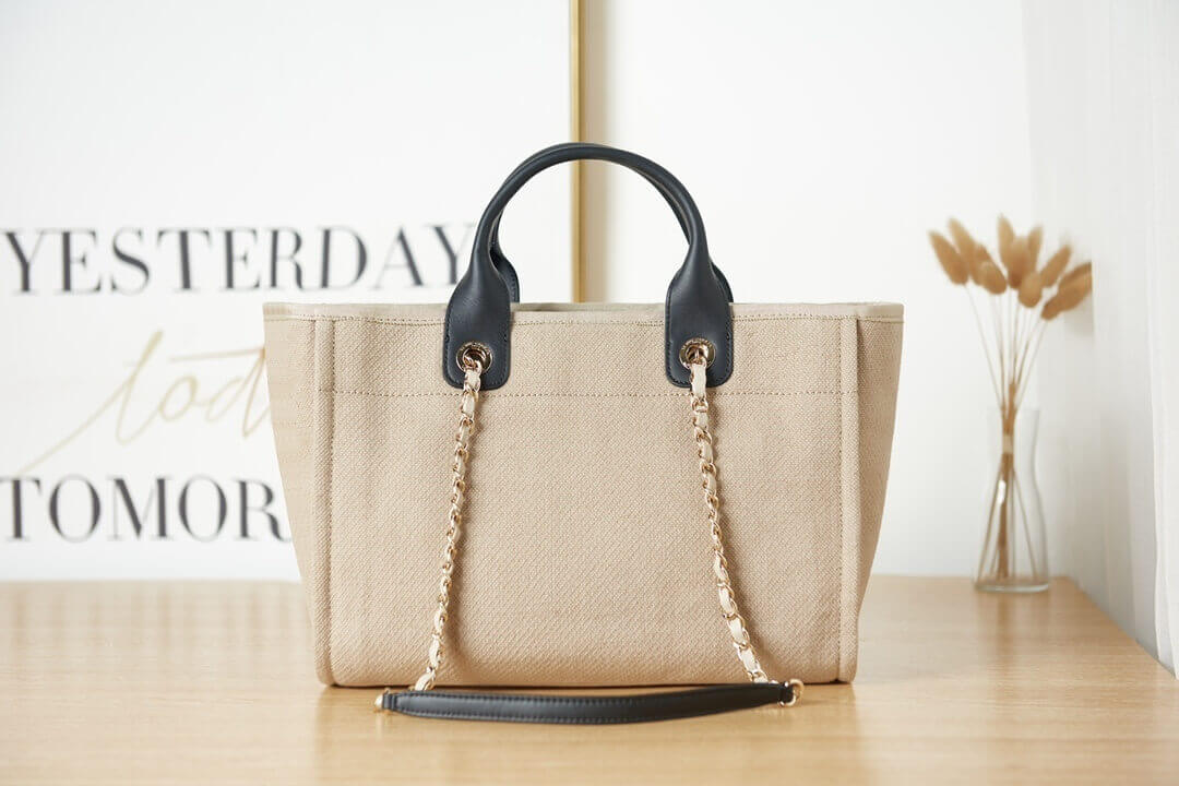 Chanel Deauville Tote Canvas Small Shoulder HandBag - Image 80