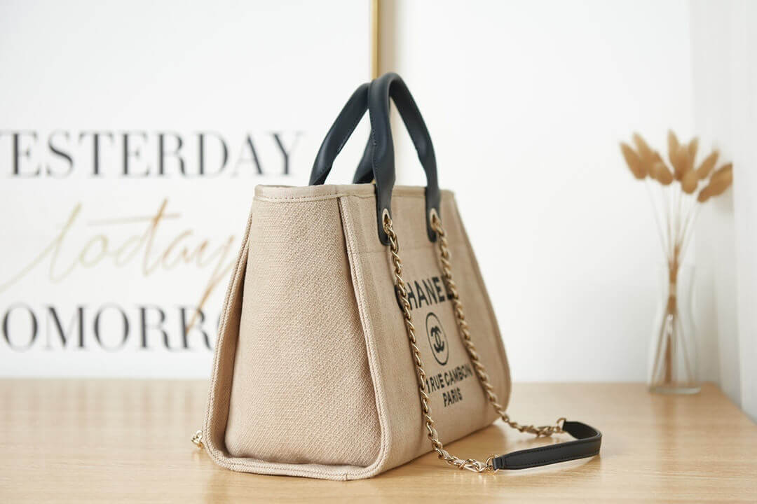 Chanel Deauville Tote Canvas Small Shoulder HandBag - Image 81