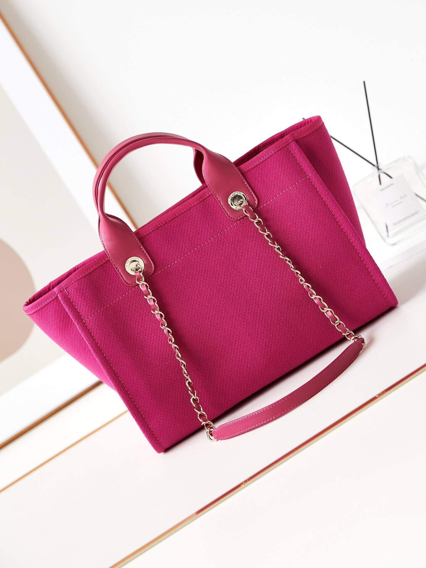 Chanel Deauville Tote Canvas Small Shoulder HandBag - Image 45