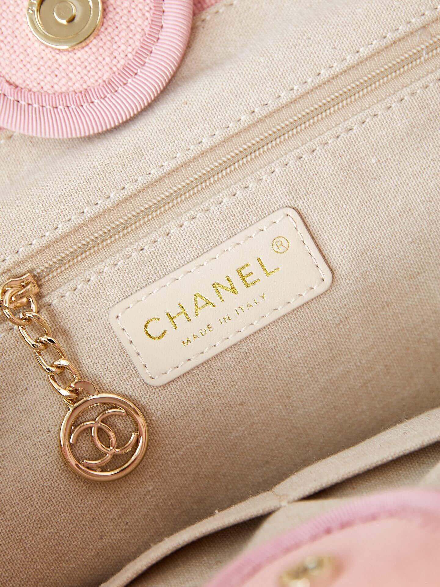 Chanel Deauville Tote Canvas Small Shoulder HandBag - Image 40