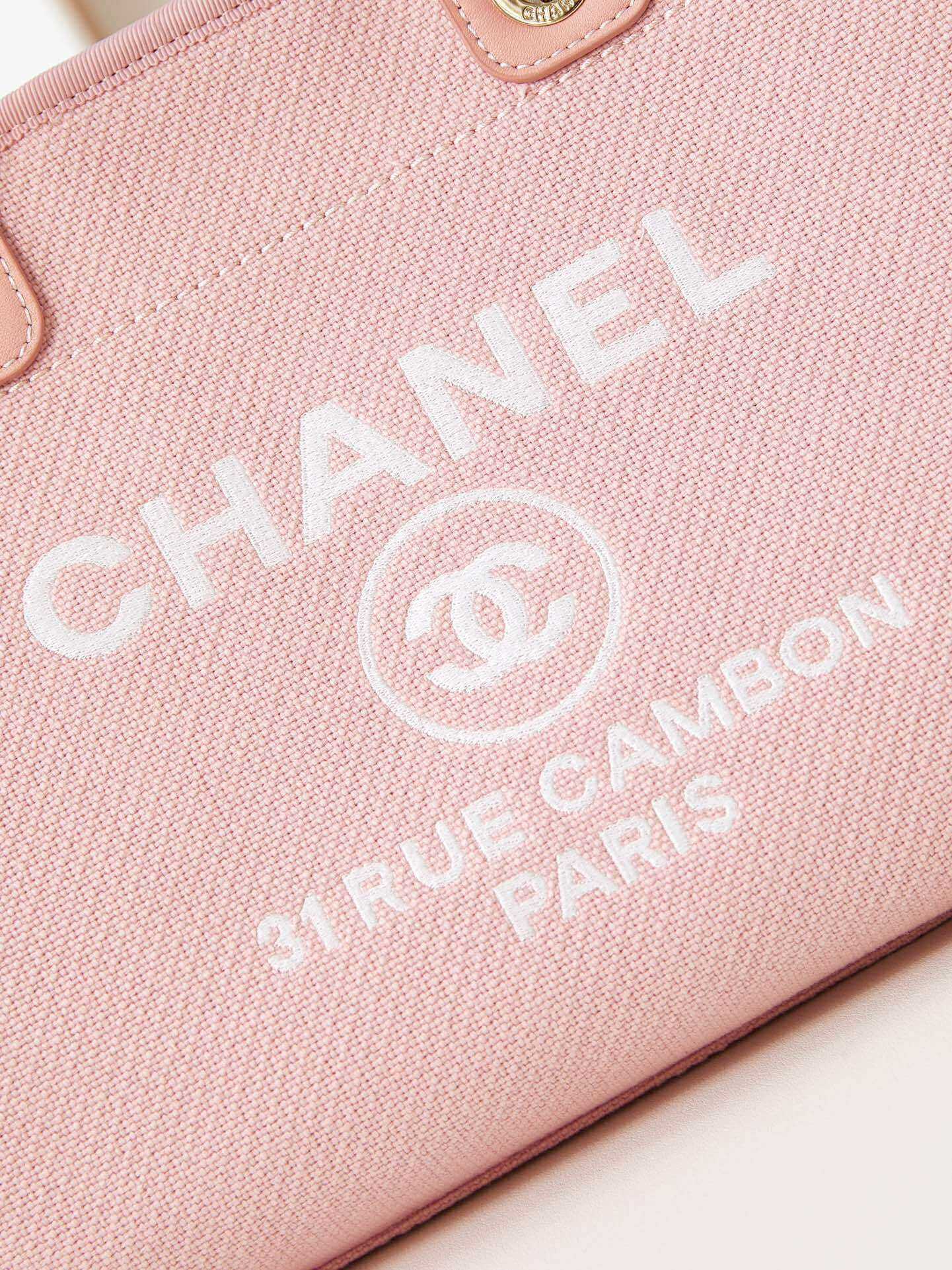 Chanel Deauville Tote Canvas Small Shoulder HandBag - Image 41
