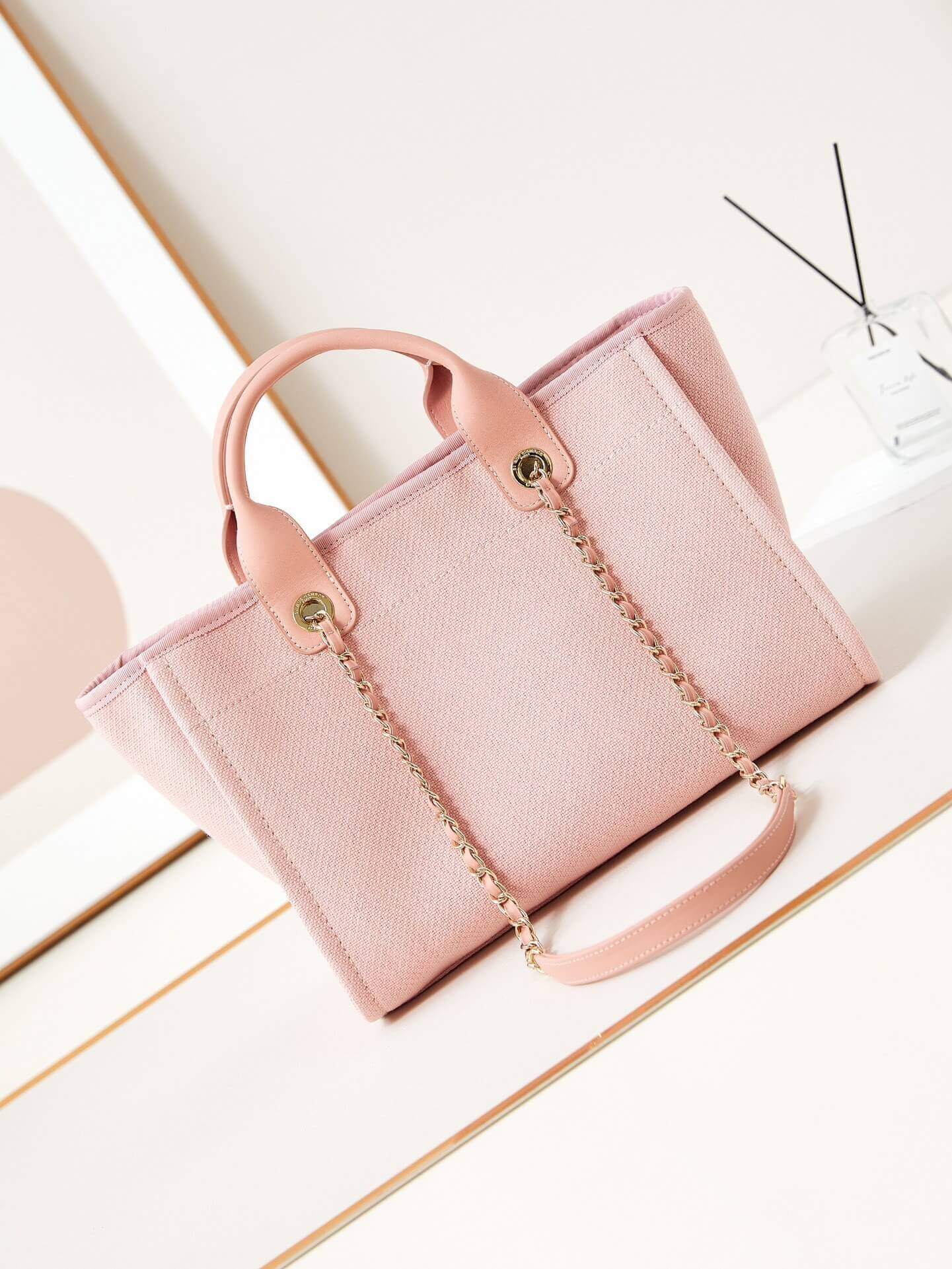 Chanel Deauville Tote Canvas Small Shoulder HandBag - Image 36