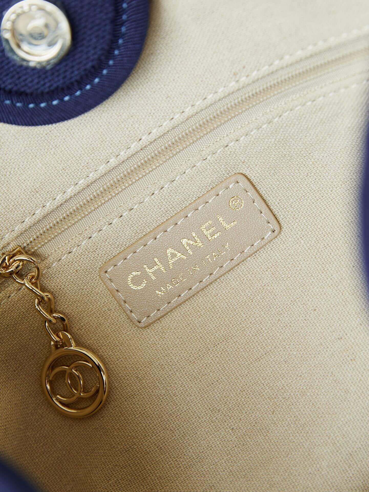 Chanel Deauville Tote Canvas Small Shoulder HandBag - Image 14