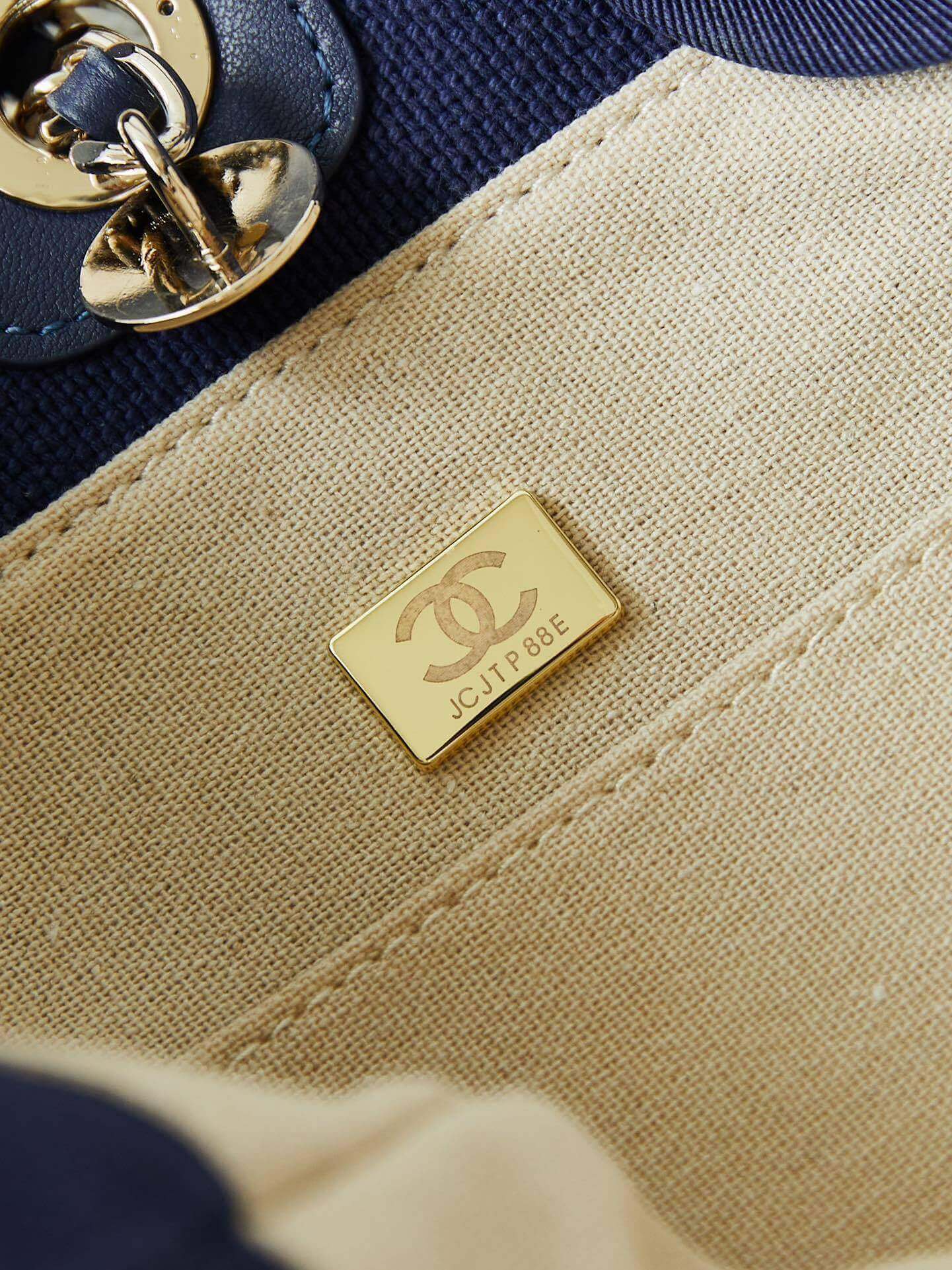 Chanel Deauville Tote Canvas Small Shoulder HandBag - Image 15