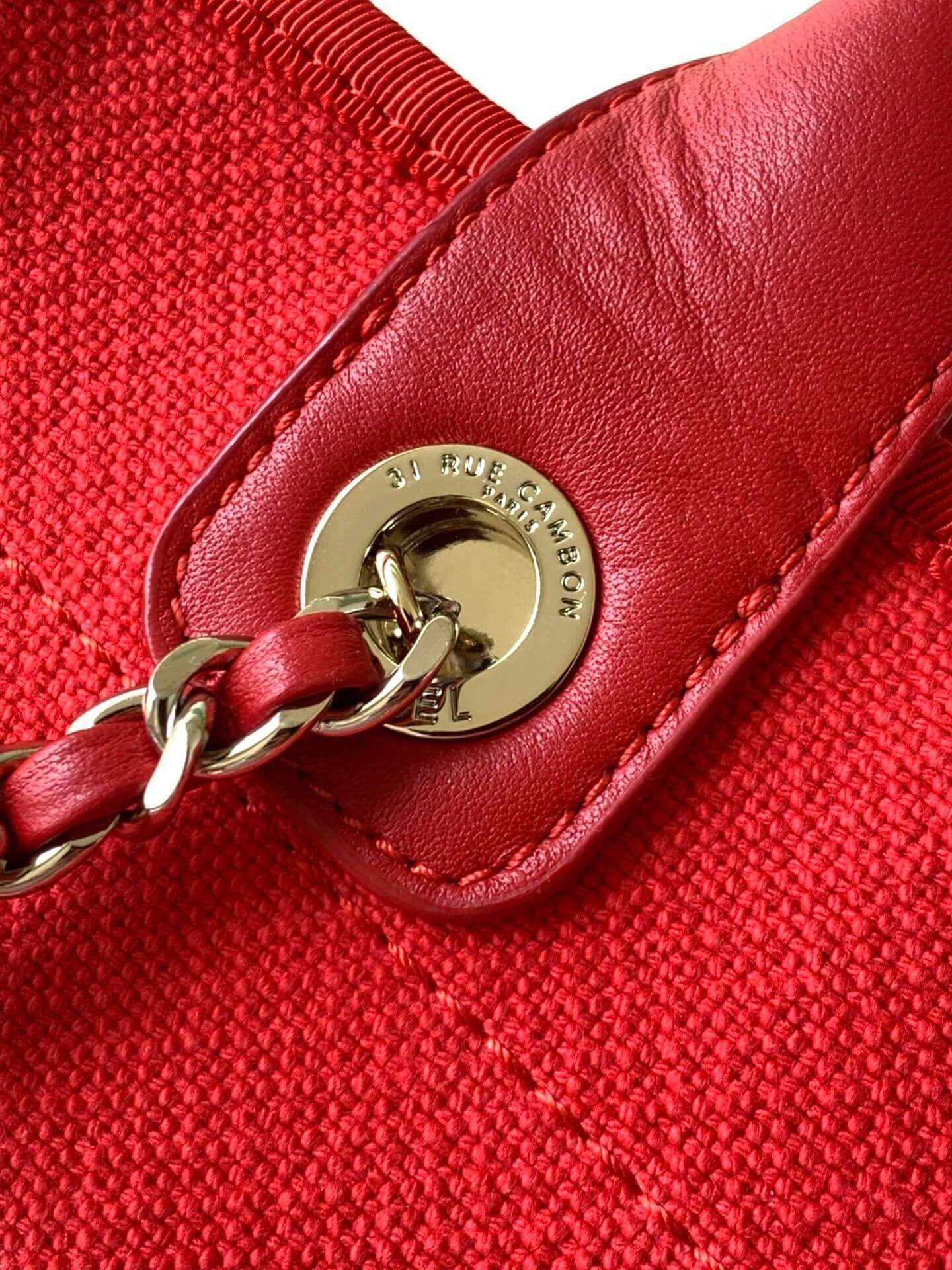 Chanel Deauville Tote Canvas Small Shoulder HandBag - Image 7