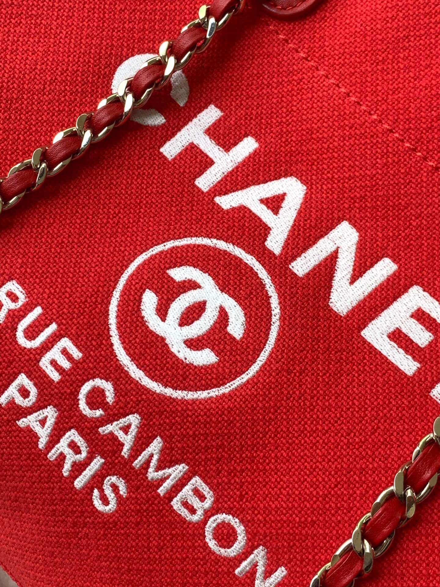 Chanel Deauville Tote Canvas Small Shoulder HandBag - Image 4