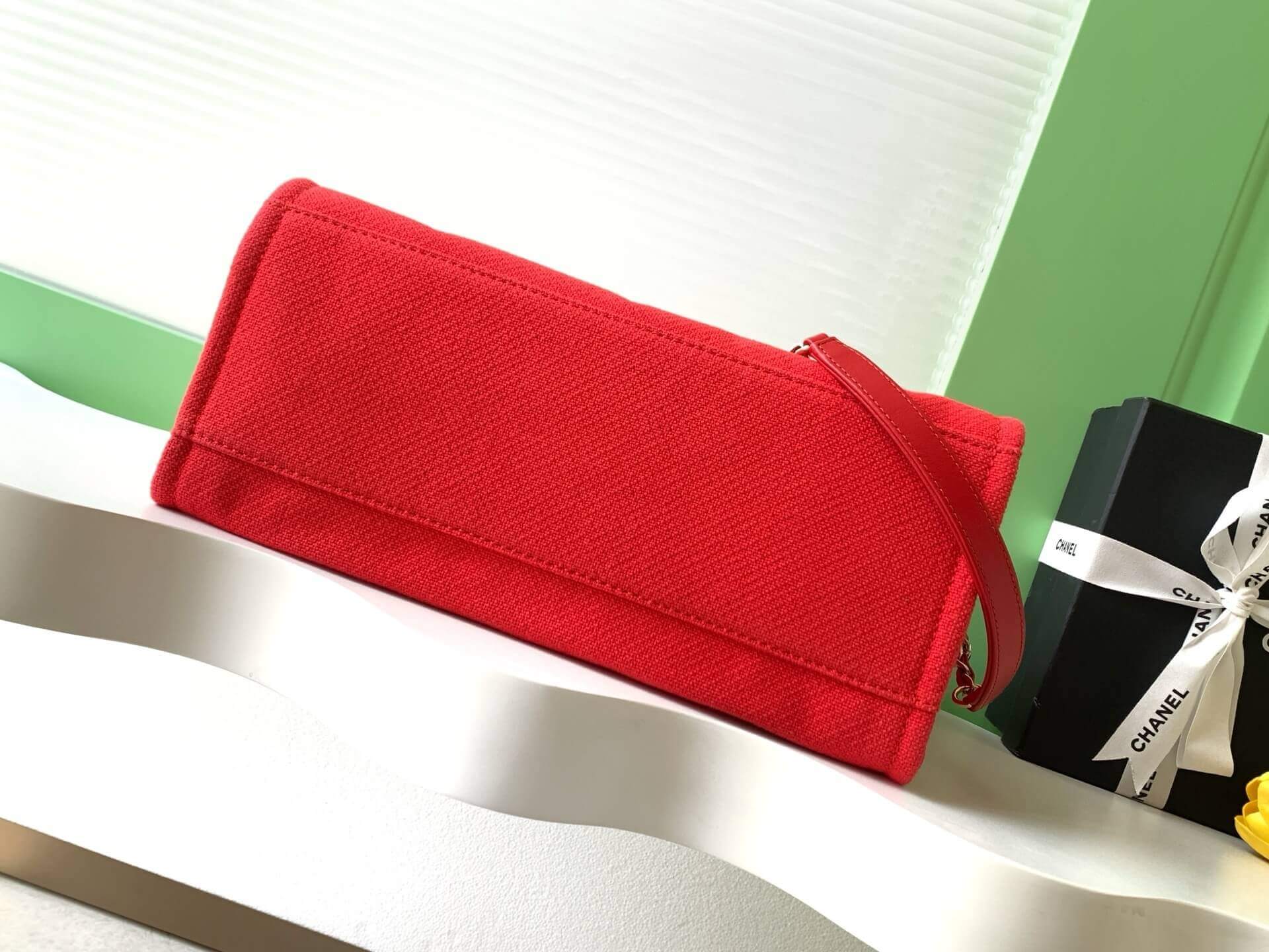 Chanel Deauville Tote Canvas Small Shoulder HandBag - Image 9