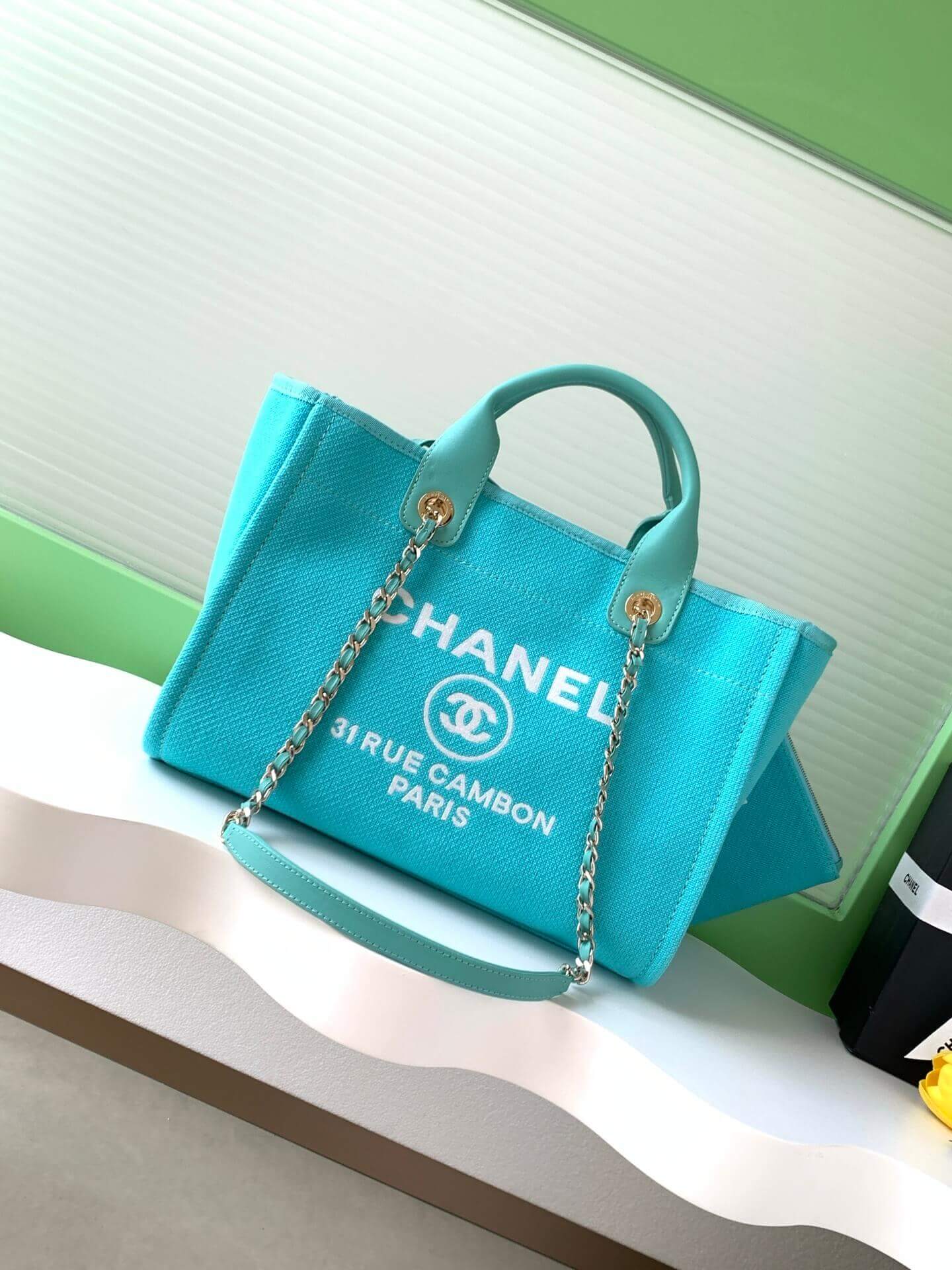 Chanel Deauville Tote Canvas Small Shoulder HandBag - Image 70