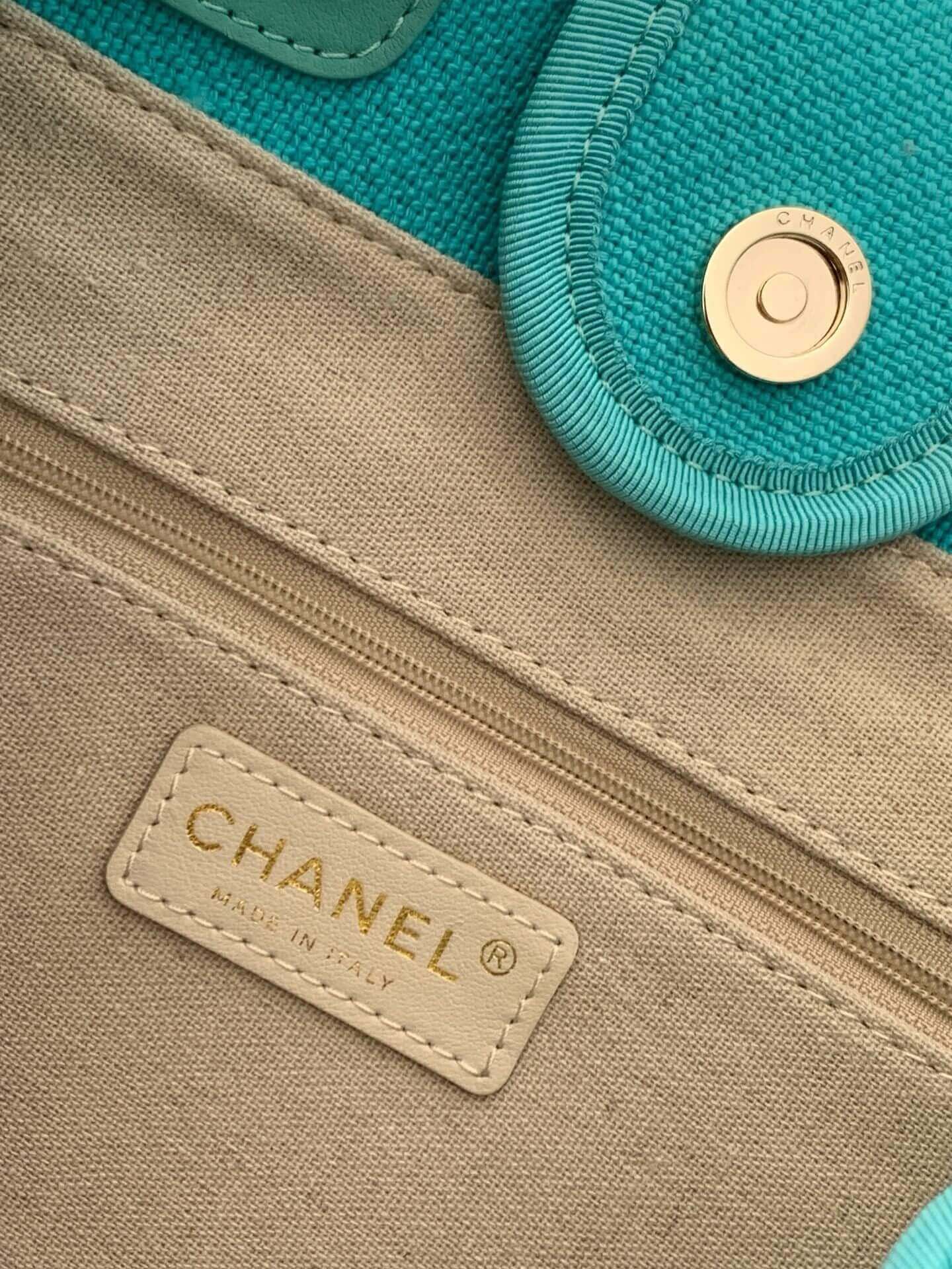 Chanel Deauville Tote Canvas Small Shoulder HandBag - Image 74
