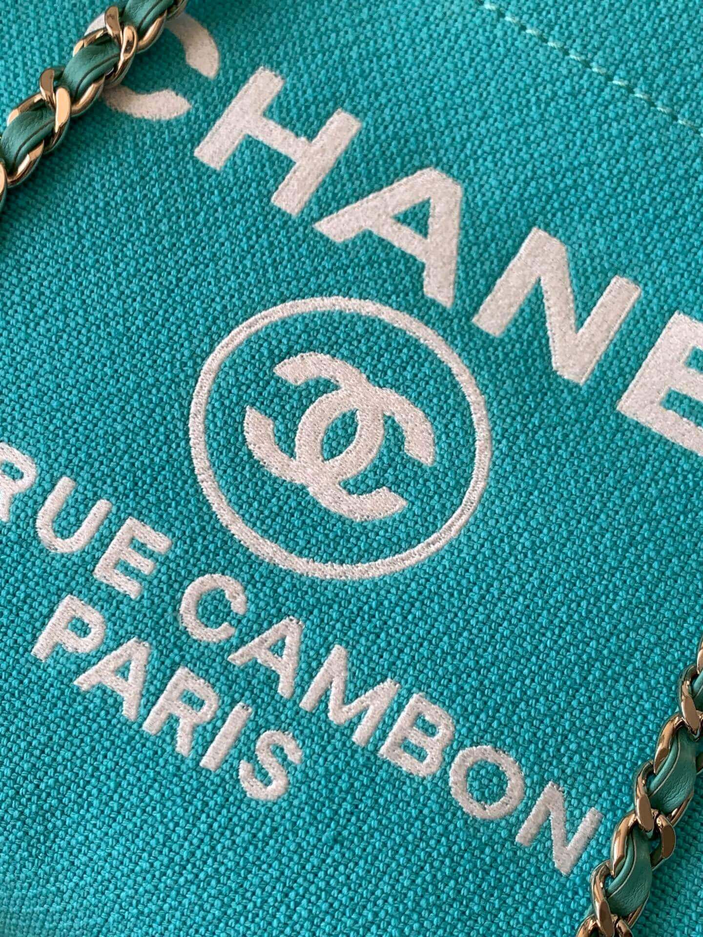 Chanel Deauville Tote Canvas Small Shoulder HandBag - Image 75